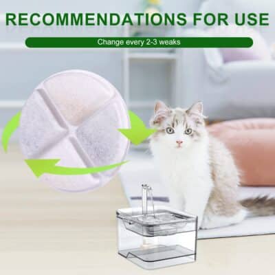 TOYMIS 8pcs Pet Fountain Filters, 101oz/ 3Liter Soft Cat Fountain Filter Sponge Pet Water - Image 4