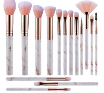 16PCs Marble Makeup Brushes Set Premium Synthetic Face Eye Lip Make Up Brush Kits for Foun