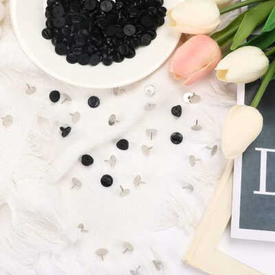 JANYUN 80 Pairs Rubber Blank Pin Backs Butterfly Clutch Backings Holder Tie Tacks Keepers - Image 4