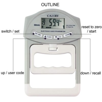 CAMRY Digital Hand Dynamometer Grip Strength Measurement Meter Auto Capturing Electronic H - Image 4