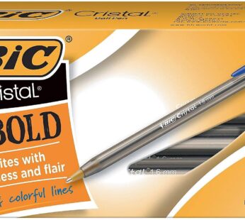 BIC Cristal Xtra Bold Ballpoint Pen, Bold Point (1.6mm) For Vivid And Dramatic Lines, Blue