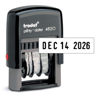 Trodat Printy 4820 Date Stamp, Self-Inking Stamp for Professional and Personal Application