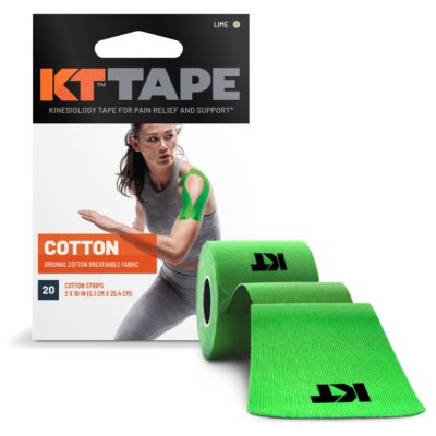 KT Tape, Original Cotton, Elastic Kinesiology Athletic Tape, 20 Count, 10? Precut Strips,