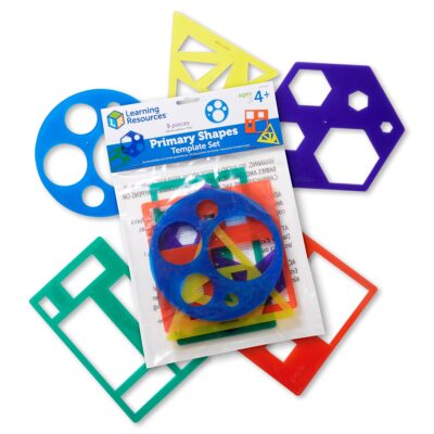 Learning Resources Primary Shapes Template Set - 5 Pieces, Ages 4+ Homeschool and Classroo