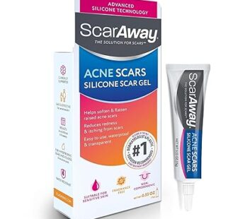 ScarAway Acne Scar Treatment, Clear Silicone Scar Gel, 100% Medical-Grade, Helps Improve Size, Color & Texture of Post-Acne Hypertrophic & Keloid Scars on Face & Body, Water Resistant, 15 grams