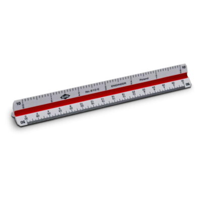 ALVIN 610E Metric Engineer Triangle Scale, Multipurpose Ruler for Drawing, Planning, and D