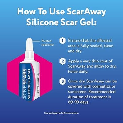 ScarAway Acne Scar Treatment, Clear Silicone Scar Gel, 100% Medical-Grade, Helps Improve Size, Color & Texture of Post-Acne Hypertrophic & Keloid Scars on Face & Body, Water Resistant, 15 grams - Image 7