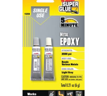 Super Glue 5 Minute Metal Epoxy – Light Grey – #15359