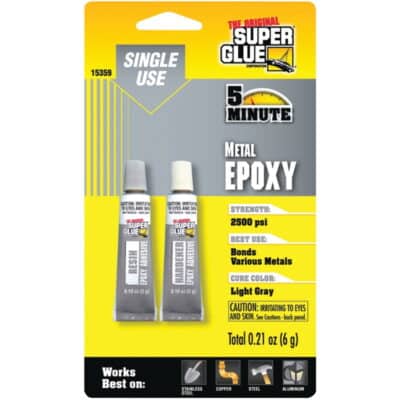 Super Glue 5 Minute Metal Epoxy - Light Grey - #15359