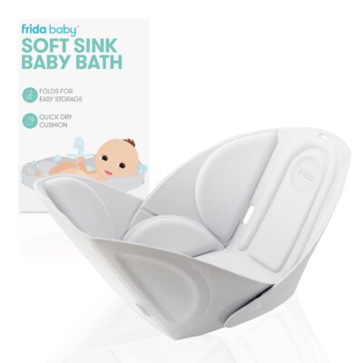 Frida Baby Soft Sink Baby Bath Seat | Sink Bather for Baby | Easy to Clean Baby Bathtub +