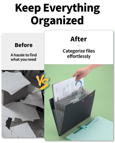 Sooez Expanding File Folder, Letter Size Accordion File Organizer, 5 Pocket Folders for Do - Image 5