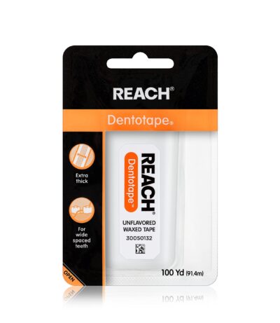 Reach Dentotape Waxed Dental Floss | Effective Plaque Removal, Extra Wide Cleaning Surface