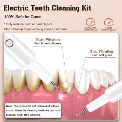 Plaque Remover for Teeth, Electric Tooth Cleaner Tartar Remover for Teeth with LED Light,4 - Image 7