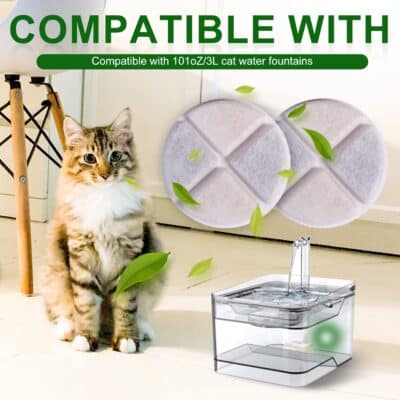 TOYMIS 8pcs Pet Fountain Filters, 101oz/ 3Liter Soft Cat Fountain Filter Sponge Pet Water - Image 5