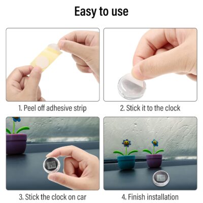Frienda Mini Motorcycle Clocks Waterproof Stick-On Motorbike Mount Watch Digital Clocks fo - Image 5