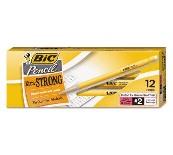 BIC Xtra-Strong Mechanical Pencil, Yellow Barrel, Thick Point (0.9mm), 12-Count