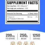 BulkSupplements.com Potassium Chloride Powder - Potassium Supplement Powder, Potassium Chloride Salt Substitute, Potassium Salt - Gluten Free, 200mg per Serving, 250g (8.8 oz) (Pack of 1) - Image 2