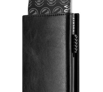 VULKIT Card Holder Wallet with Coin Pocket Magnetic Closure Pop Up Cards With ID Window Le