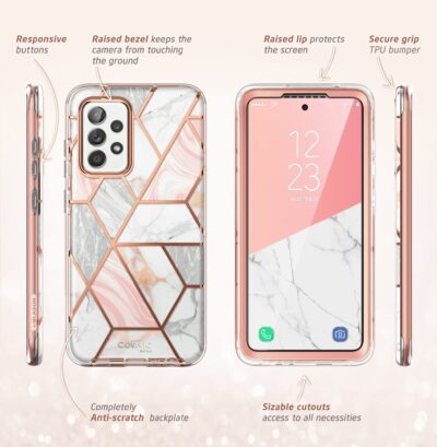 i-Blason Cosmo Protective Case for 6.5-Inch Samsung Galaxy A53 5G (2022), Marble Pink - Image 5