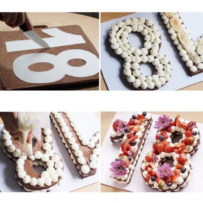 RAYNAG Cake Stencils (0-8 Number) Flat Plastic Mold Numerical Templates Cutting for DIY Ca - Image 7