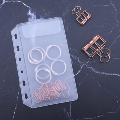 Antner 12PCS A7 Mini Binder Pockets No Zipper Cash Envelopes for A7 6 Ring Binder Wallet, - Image 6