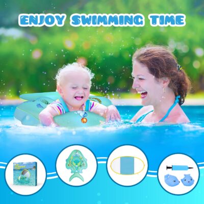 No Flip Over Baby Pool Float with Canopy UPF50+ Sun Protection, Inflatable Float with Spon - Image 7