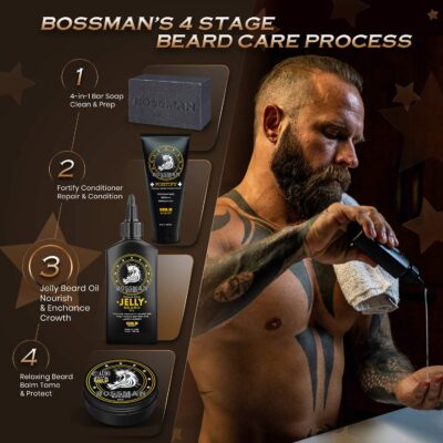 Bossman Beard Oil Jelly (4oz) - Beard Growth Softener, Moisturizer Lotion Gel with Natural - Image 7