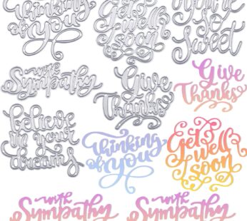 6 Pieces Die Cuts Words Metal Words Die Cut for Card Making Embossing Word Cutting Dies In
