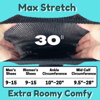 Gooi Extra Wide Socks for Swollen Feet Soft Stretch up to 30" Seniors Diabetics Men Women - Image 3