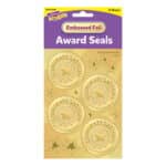 Congratulations (Gold) Award Seals Stickers - 4 stickers per sheet, 8 sheets - Image 3
