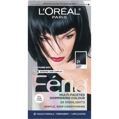 L'Oreal Paris Feria Multi-Faceted Shimmering Permanent Hair Color, 21 Starry Night (Bright