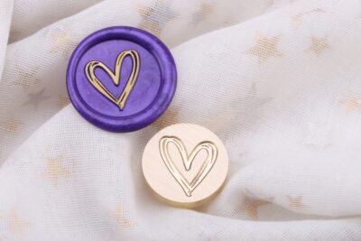 Heart Wax Seal Stamp, Yoption Vintage Brass Head Wooden Handle Sealing Stamp for Wedding I - Image 6