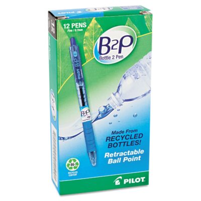 Pilot B2p Bottle-2-Pen Recycled Ballpoint Pen, Retractable, Fine 0.7 Mm, Blue Ink, Translu - Image 2