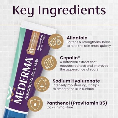 Mederma Advanced Scar Gel, Treats Old and New Scars, Reduces the Appearance of Scars from Acne, Stitches, Burns and More, 50 Grams - Image 2