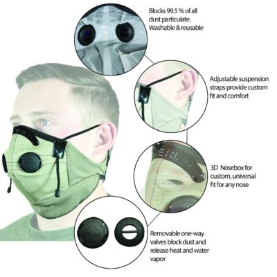 ATV TEK, Pro Series Rider and Safety Dust Mask, Tan - XL - Image 2