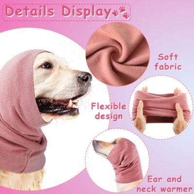 Sadnyy 3 Pcs Dog Ear Muffs Noise Protection Covers Hearing Wrap Earmuff Winter Scarf (Blac - Image 2