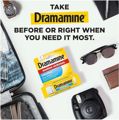 Dramamine Motion Sickness Original, Travel Vial, 12 Count, 3 Pack - Image 3