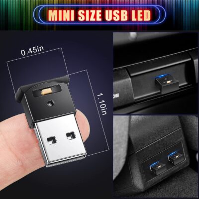 Mini USB LED Light, RGB Car LED Interior Lighting Direct Current 5V Smart Atmosphere Light - Image 5