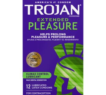 TROJAN EXTENDED PLEASURE Climax Control Extended Pleasure Condoms, 12 Count