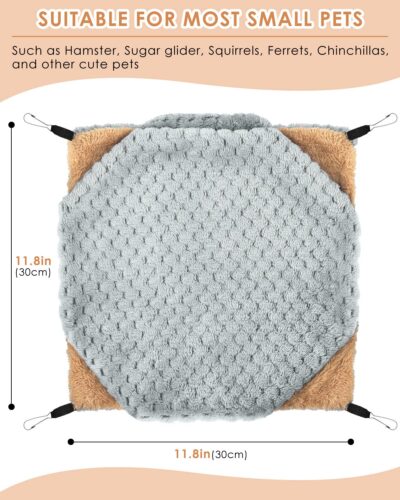 TINDTOP Small Animals Hammock, Ferret Sugar Glider Triple Bunk Bed Cage Warm Plush Hanging - Image 4
