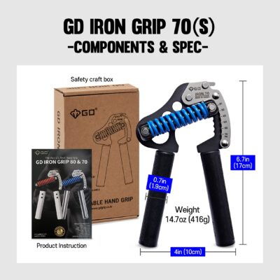 GD IRON GRIP 70(P) Adjustable Hand Grip Strengthener, 44~154lbs Grip Strength Trainer Prem - Image 7