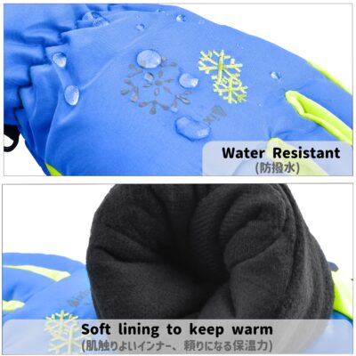 Azarxis Kids Children Ski Gloves Winter Snow Gloves Waterproof Winter Warm Gloves for Snow - Image 4