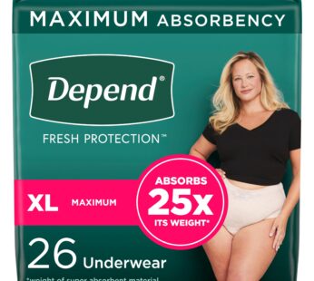 Depend Fresh Protection Adult Incontinence & Postpartum Bladder Leak Underwear for Women,