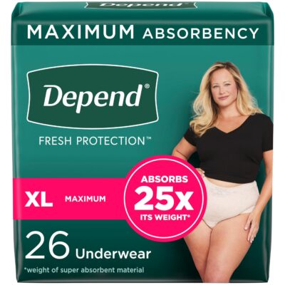 Depend Fresh Protection Adult Incontinence & Postpartum Bladder Leak Underwear for Women,