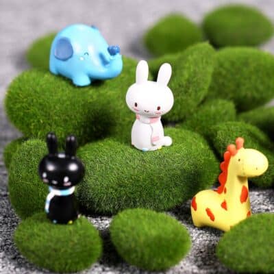 TecUnite 20 Pieces Artificial Moss Rocks Decorative Faux Green Moss Covered Stones (2 Size - Image 4
