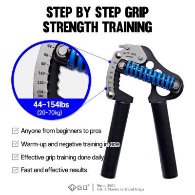 GD IRON GRIP 70(P) Adjustable Hand Grip Strengthener, 44~154lbs Grip Strength Trainer Prem - Image 4