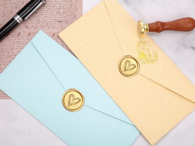 Heart Wax Seal Stamp, Yoption Vintage Brass Head Wooden Handle Sealing Stamp for Wedding I - Image 7