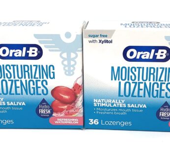 Oral-B Moisturizing Lozenges for Dry Mouth, Refreshing Watermelon 36 Ct (Pack of 2)