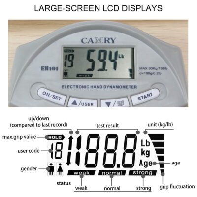 CAMRY Digital Hand Dynamometer Grip Strength Measurement Meter Auto Capturing Electronic H - Image 6