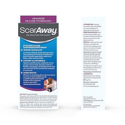 ScarAway Silicone Scar Gel, Helps Improve Size, Color & Texture of Hypertrophic & Keloid Scars from Injury, Burns & Surgery, Water Resistant, 10g (0.35 Oz) - Image 7